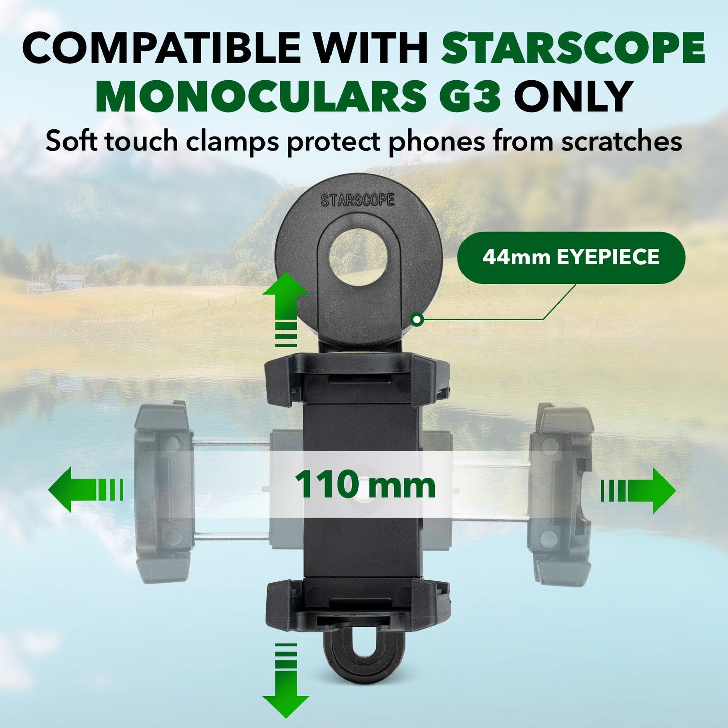 Monocular Phone Mount For Starscope Monocular - Perfect View, Secure and Steady