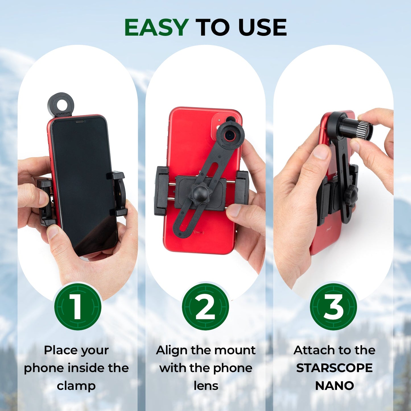 Phone Mount For Starscope Nano Telescope - Easy and Efficient, Secure and Steady