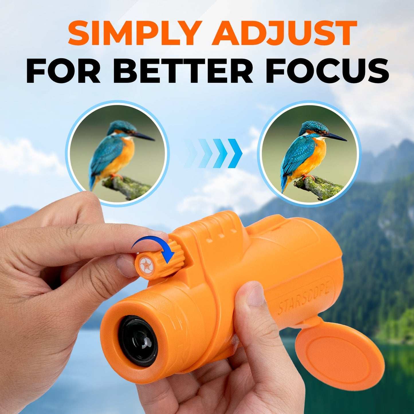 StarScope Orange Monocular - Stand Out and See, Limited Edition Adventure,